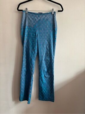 Paloma Wool Blue Checkered High-Rise Pants